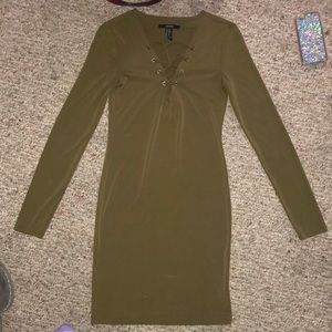 Olive green long sleeve dress